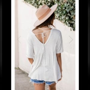 LN Pink Lily Babydoll Shirt Top S